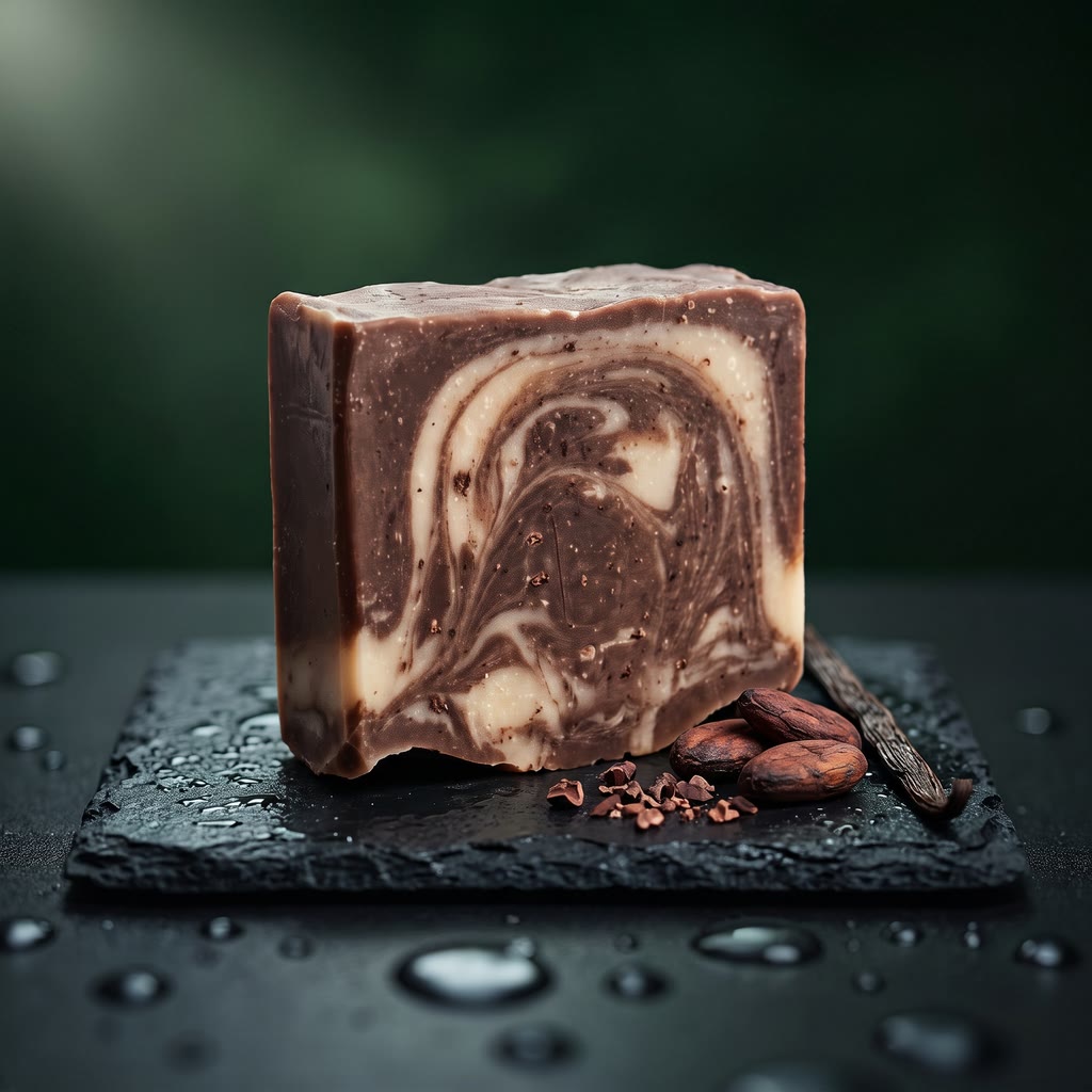 Jabón artesanal de Cacao y Vainilla de Espuma Silvestre, barra de 100 g