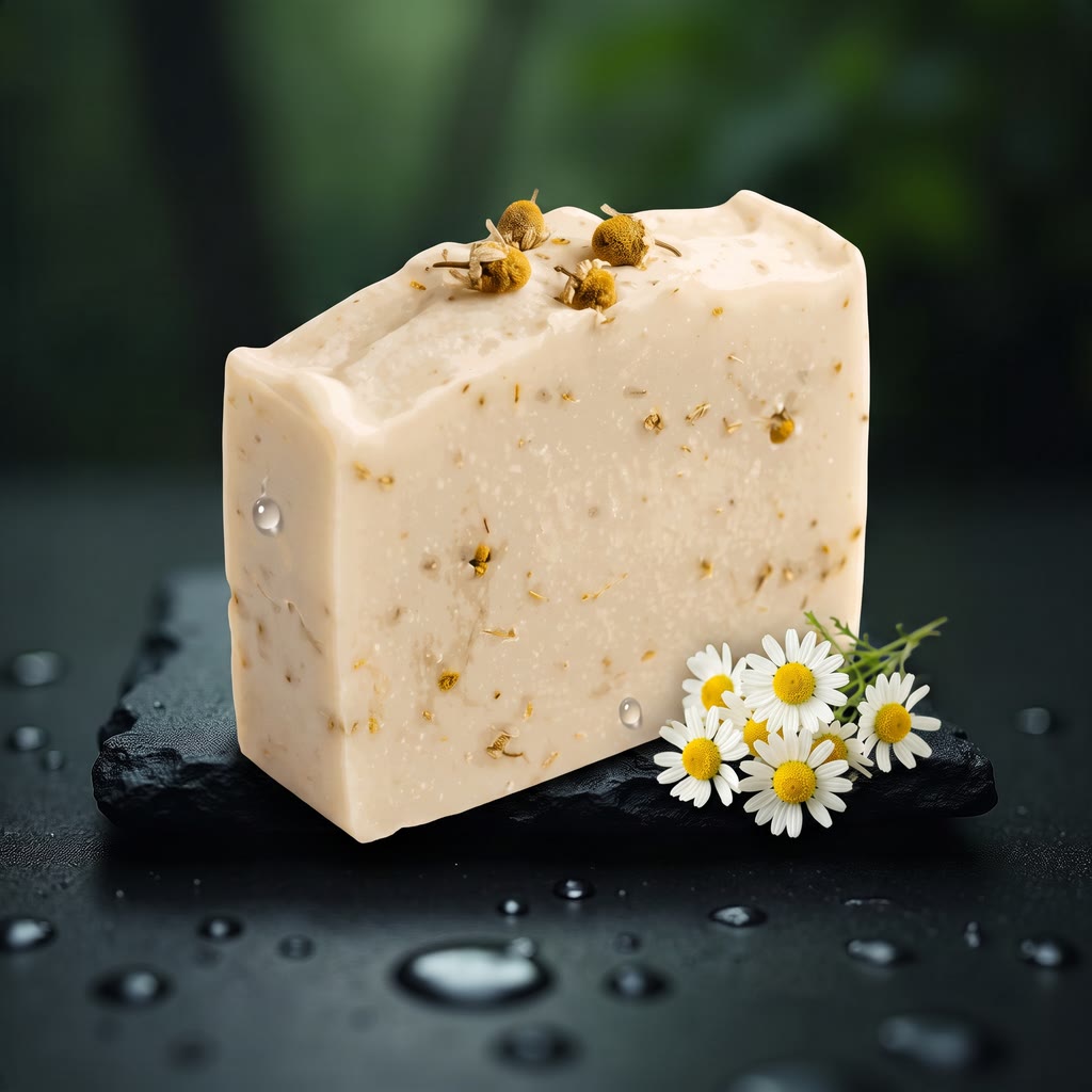 Jabón artesanal de Manzanilla de Espuma Silvestre, barra de 100 g